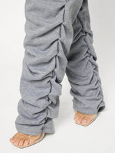 SXY Solid Elastic Waist Ruched Sweatpants